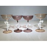 4x Retro coupe glasses