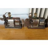 2x Early industrial sewing machines