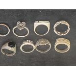 Collection of silver rings