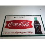 Cast iron signed Coca-Cola ice cold sign