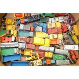 tray of matchbox and vintage vehicles