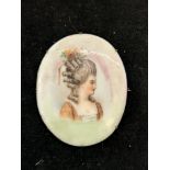 Hand painted porcelain brooch