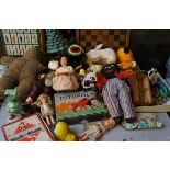 Collection of vintage games & soft toys
