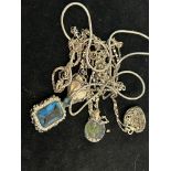 4 Silver necklaces