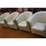 4x Leather tub chairs