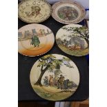 4 Royal Doulton & 1 Adams series ware plates