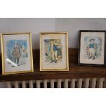 3x Vincent Selby prints Mr Pickwick Micawber & Ton