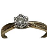 9ct Gold diamond ring Size K