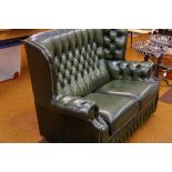 2 Seater green Chesterfield sofa - some scuffs (al