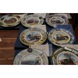 Coalport railway related boxed cabinet plates with