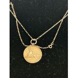 Silver & gold medal necklace boxed