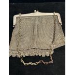 Alpaca evening bag silver mesh