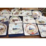 Coalport steam train related cabinet plates - boxe