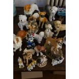 Large collection of model dogs