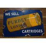 Enamel sign Purdey cartridges London