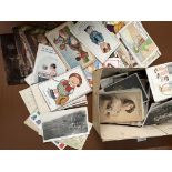 Approx 250 Vintage Postcards Box - People Places