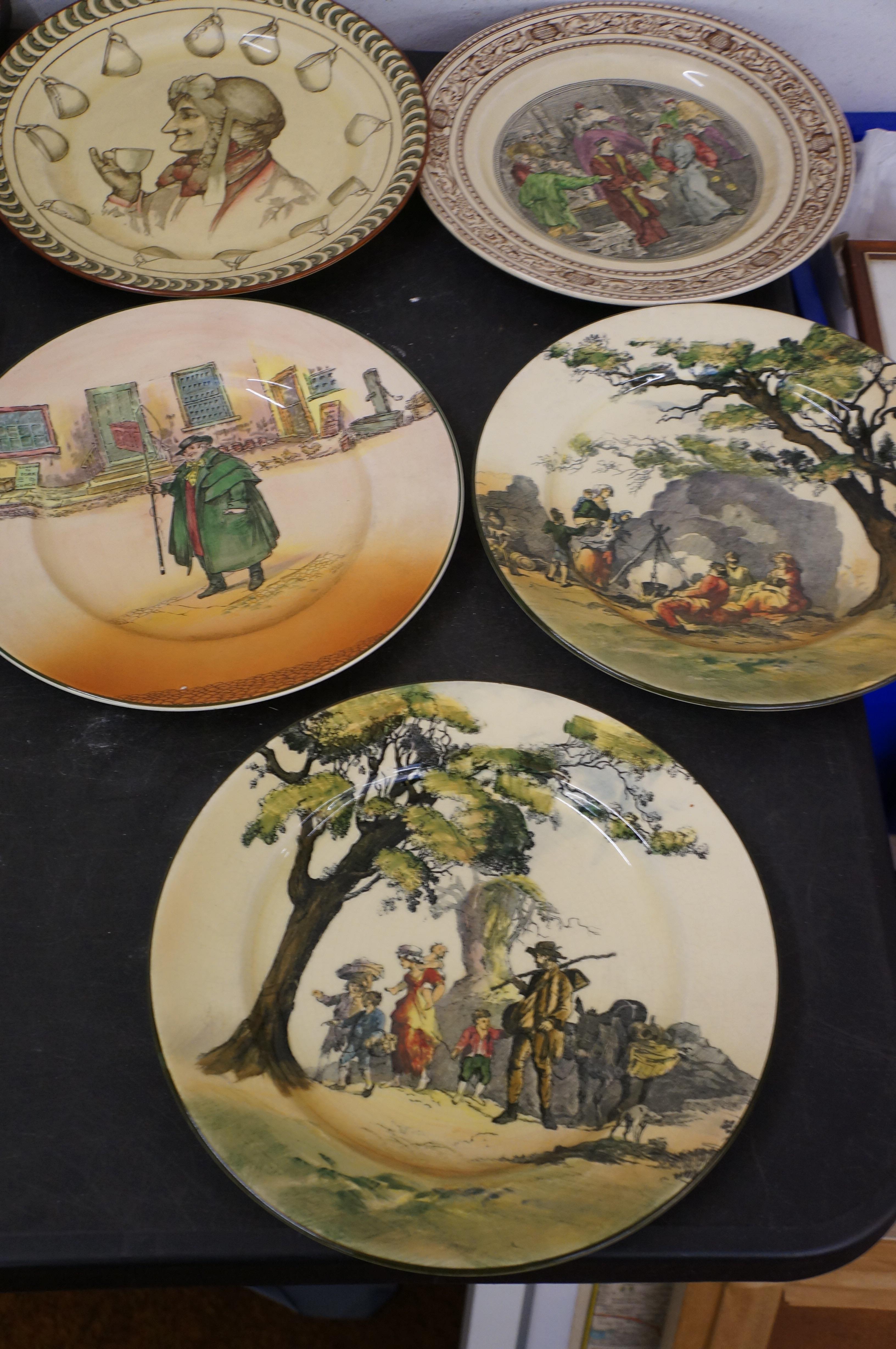 4 Royal Doulton & 1 Adams series ware plates