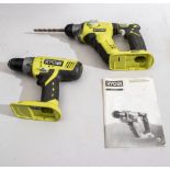 Ryobi One+ two drills, LLCDII802 and R185DS