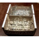 Two trays of mixed glasses