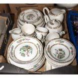 A box of assorted Indian Tree table ware