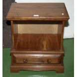 A yew wood bedside cabinet
