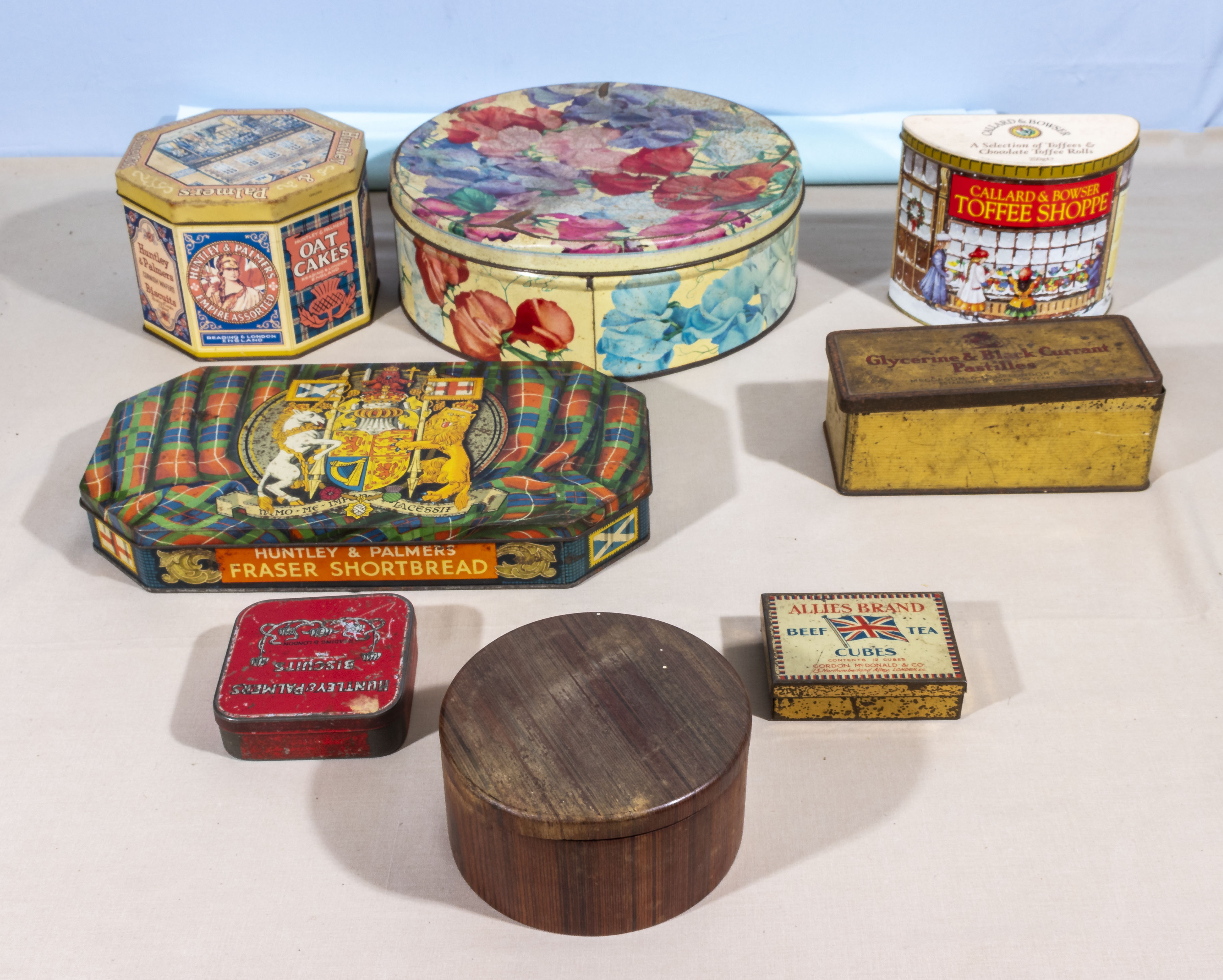 A collection of vintage tins