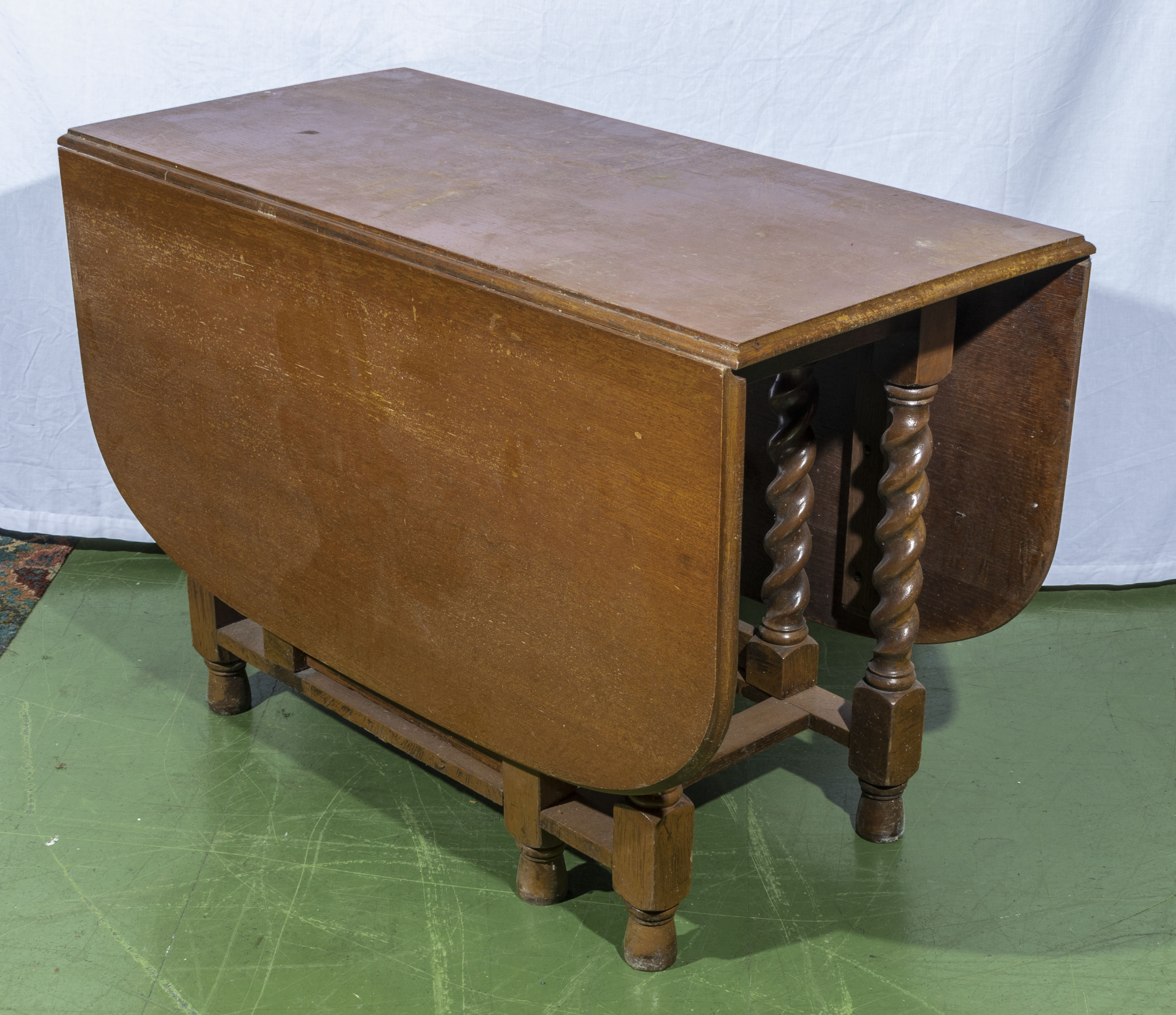 An oak gate legged table