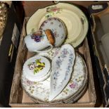 A small box of assorted china