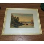 A framed watercolour signed W Linton