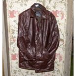 A gents fleece lined leather jacket, Cairo Citterio, large