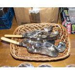 A basket of cutlery