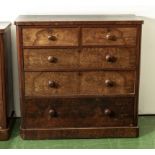 A chest of mahogany drawers two over three