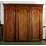 A Victorian three door mahogany fitted robe