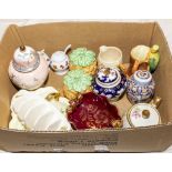 A box of assorted pottery