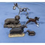 Pottery and metal animals