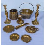 A collection of brass ware