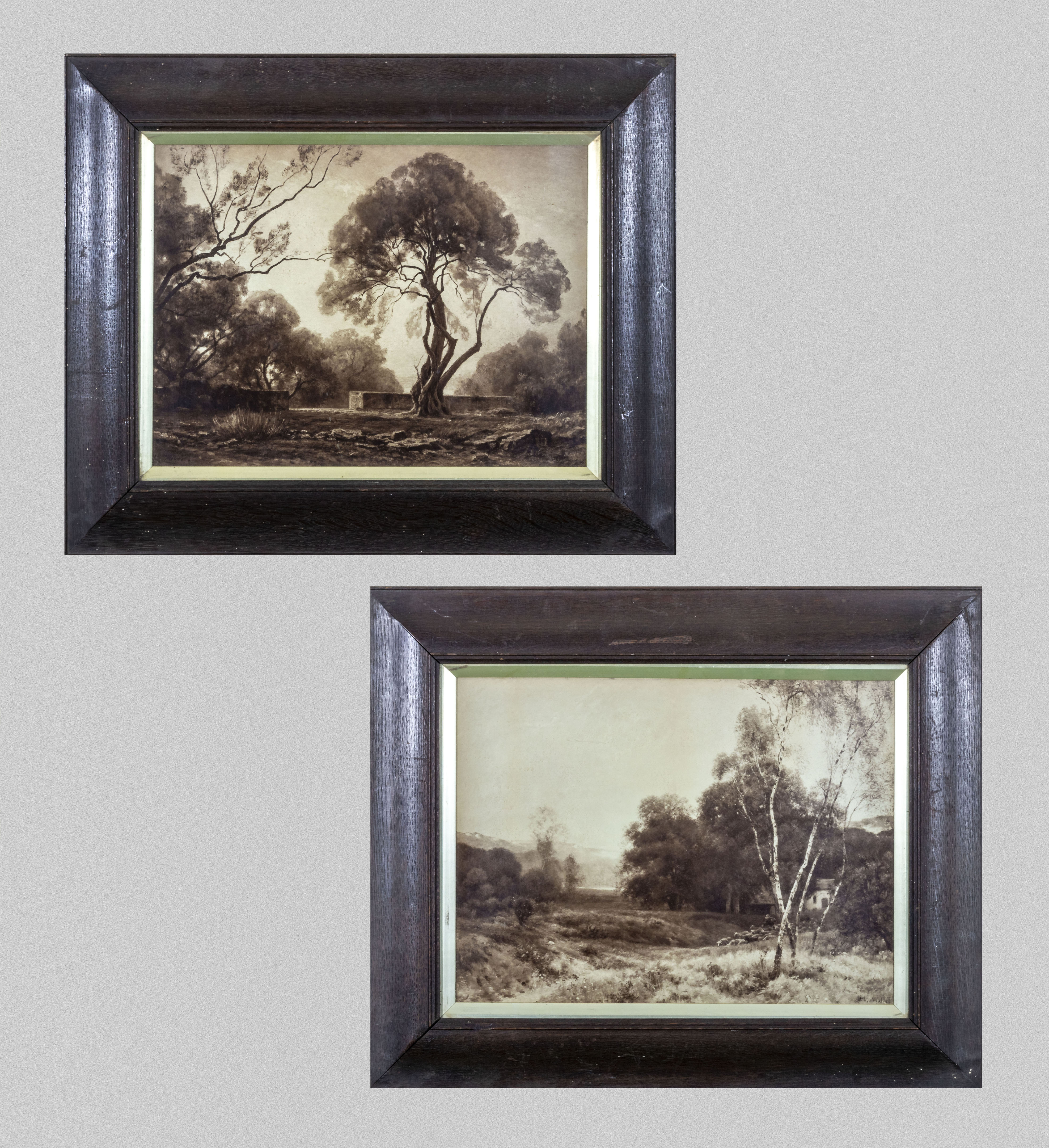 A pair of framed rural prints, total size 56cm x 70cm