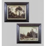 A pair of framed rural prints, total size 56cm x 70cm