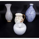 Two vases, a jug and a bowl