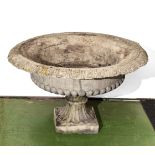 A large vintage composite stone garden urn