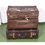 Three Vintage suitcases