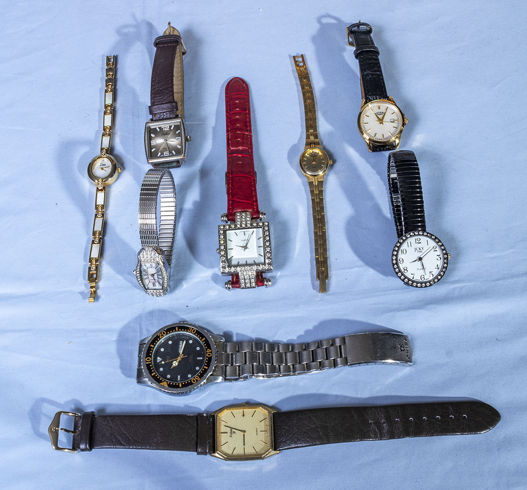 Nine miscellaneous wrist watches, Pulsar, Sekonda, limit and others