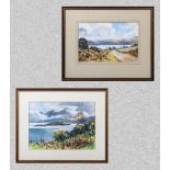 Two framed watercolours signed J A Marshall and T Briggs 19cm x 27cm