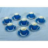 Eight Limoges coffee cans and saucers