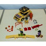 Vintage Playmobil Valvoline rally car and skateboarders