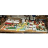 Britains model Zoo, Riding School and Farmyard including bases, buildings, animals and farm