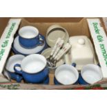 Denny cups and saucers, butter dish and other items