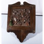 A carved wood corner cabinet 60cm tall