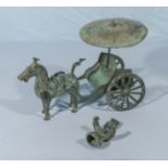 A Han Dynasty style horse and cart, rider A/F