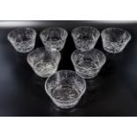 Seven crystal glass bowls